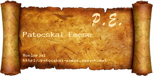 Patocskai Emese névjegykártya