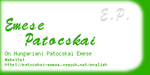 emese patocskai business card